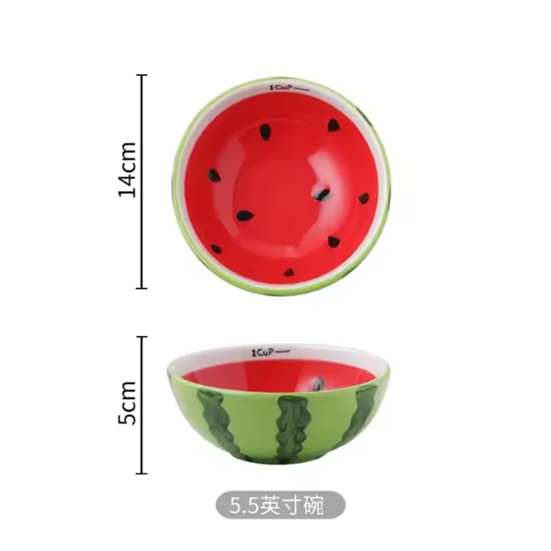 Colorful bowls with spoon