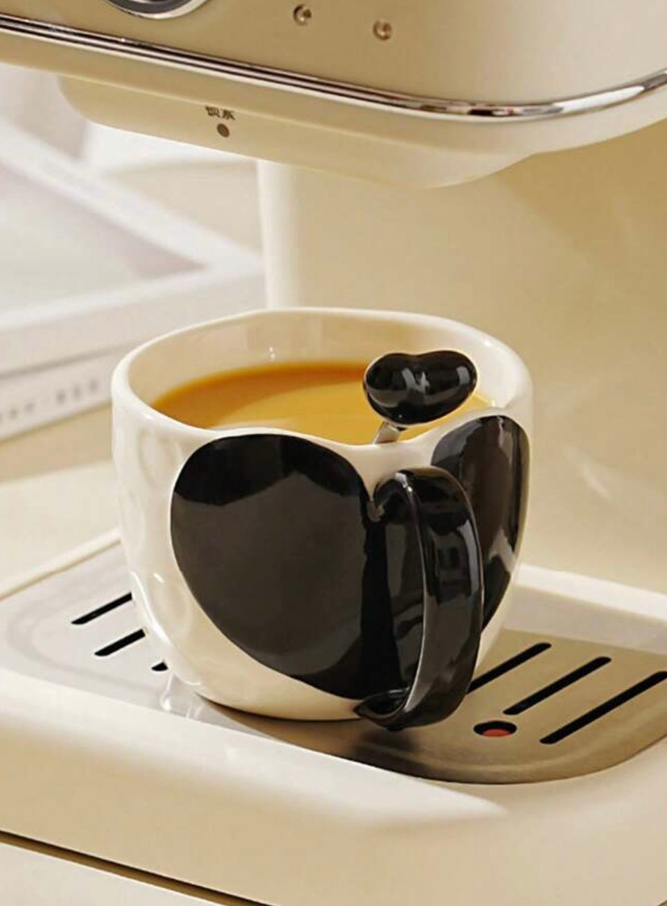 Mug ceramic heart with spoon