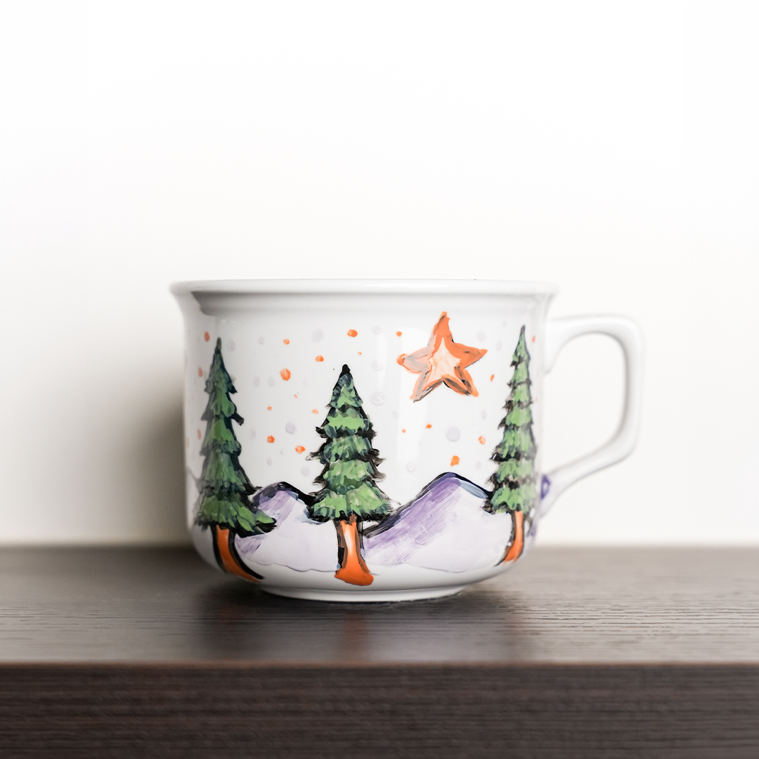 Hand-painted ceramic mugs