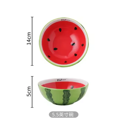 Colorful bowls with spoon