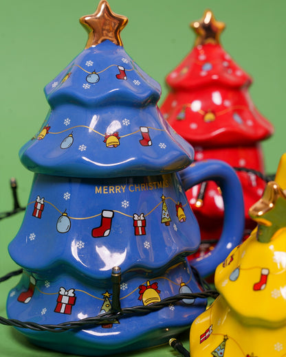 Christams tree mug with cover the same