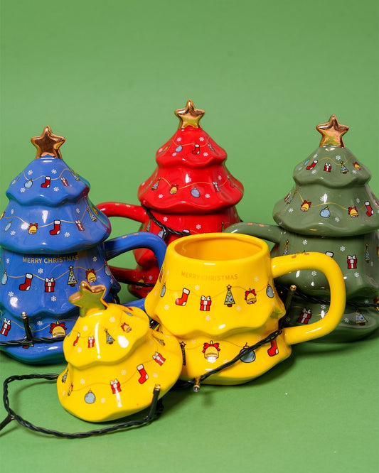 Christams tree mug with cover the same