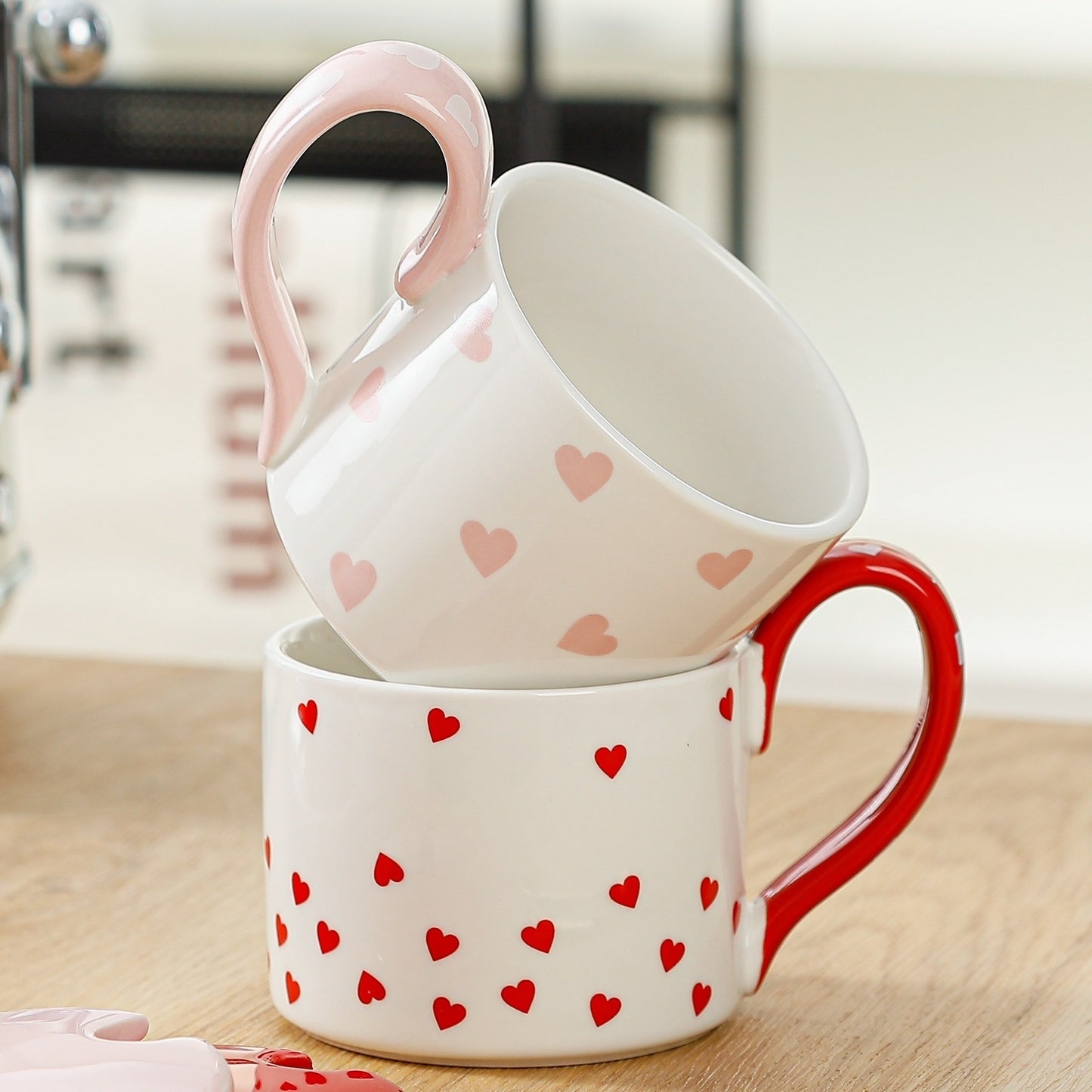 Mug hearts big tall handle - 250 ml