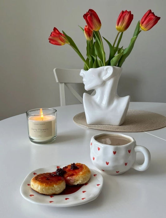 Mug with Saucer hearts - 300 ml