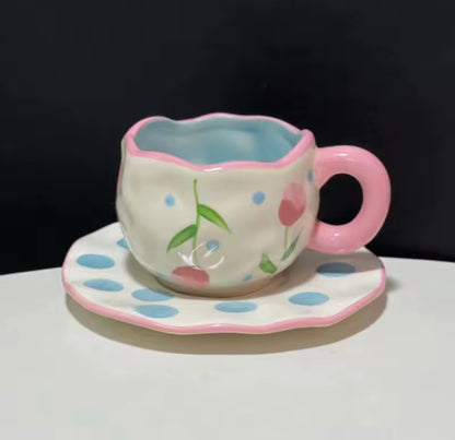 Mug tulip with plate-300ml