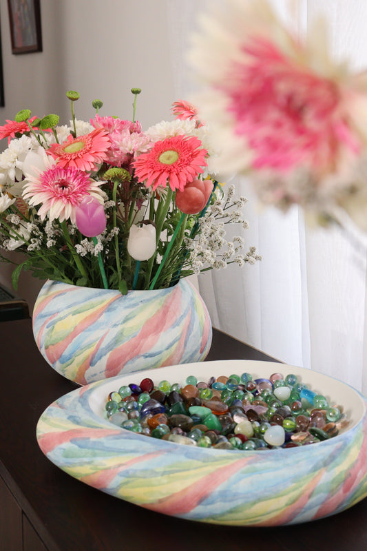 Big Handmade Colored Decor Plate