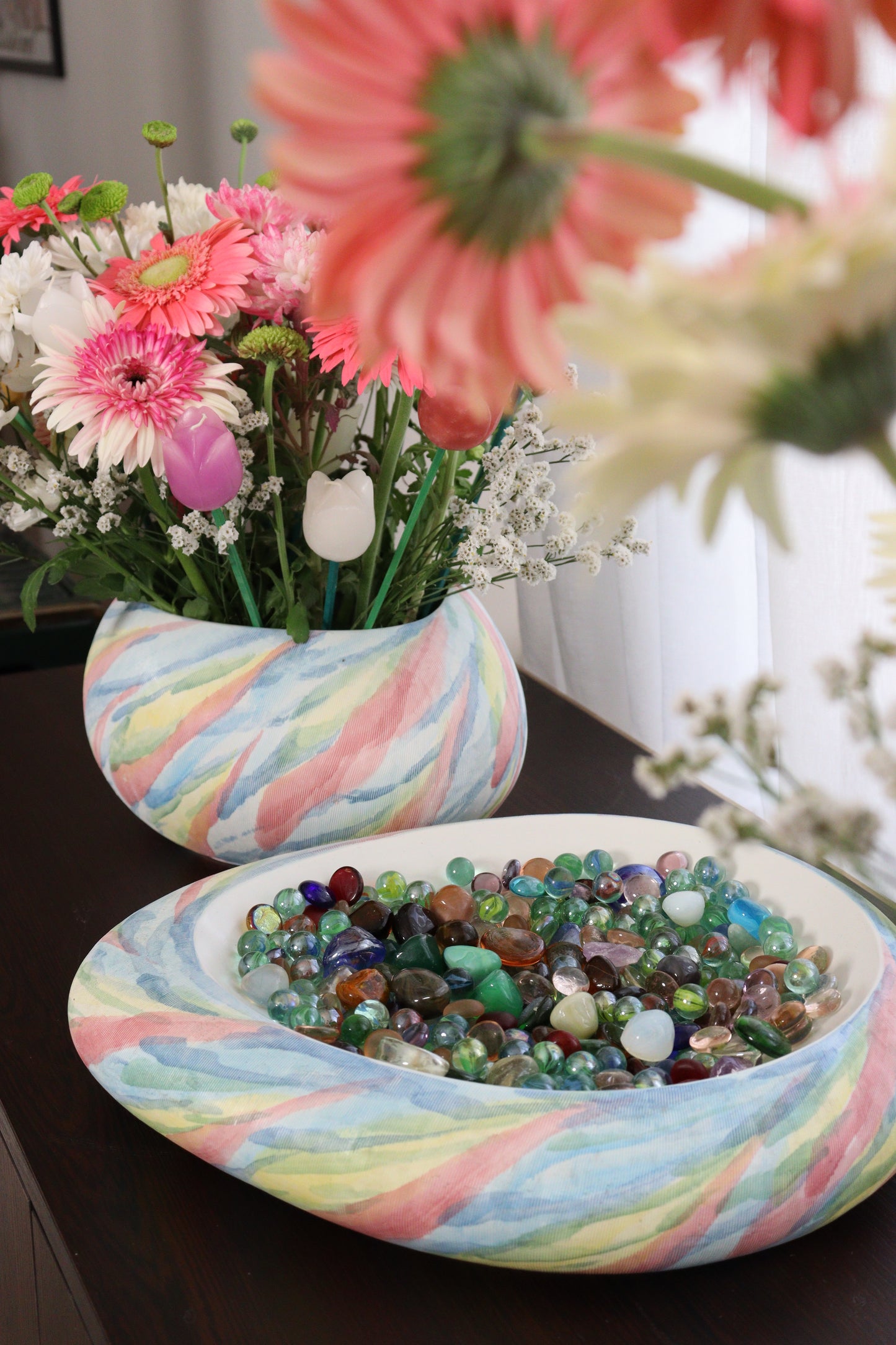 Big Handmade Colored Decor Plate