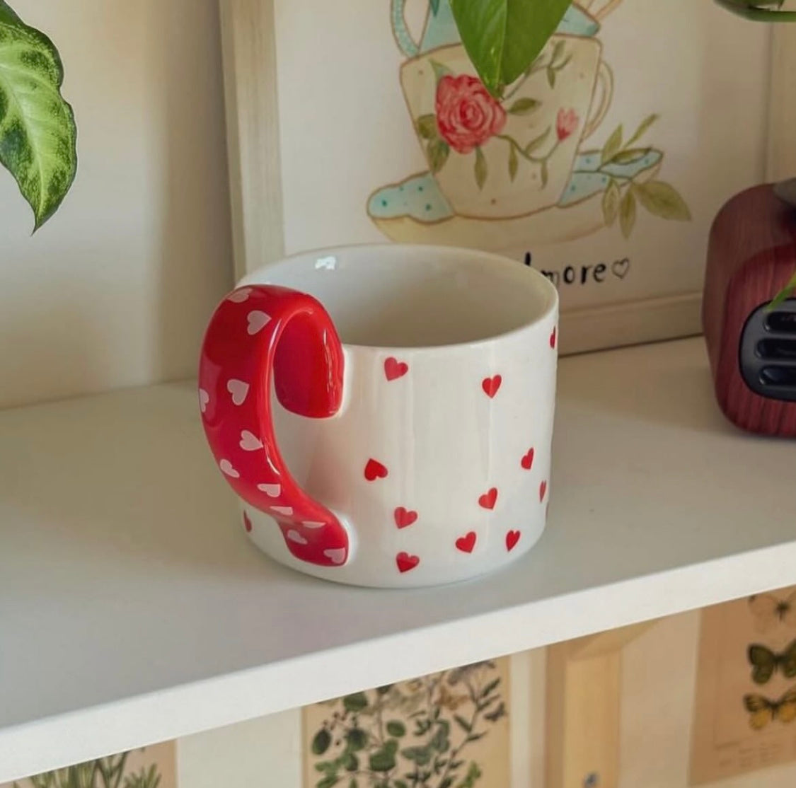 Mug hearts big tall handle - 250 ml