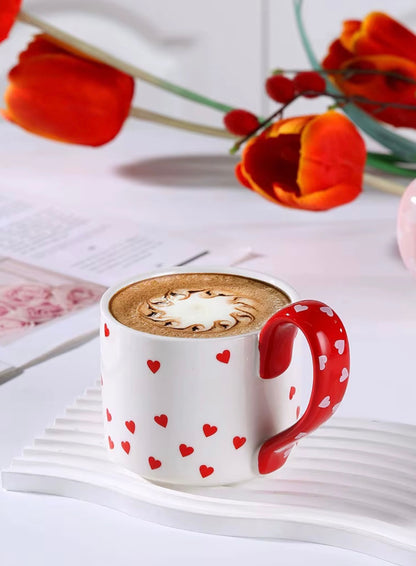 Mug hearts big tall handle - 250 ml