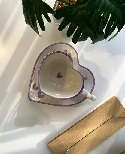 Heart shape Mug with Saucer hearts - 250 ml