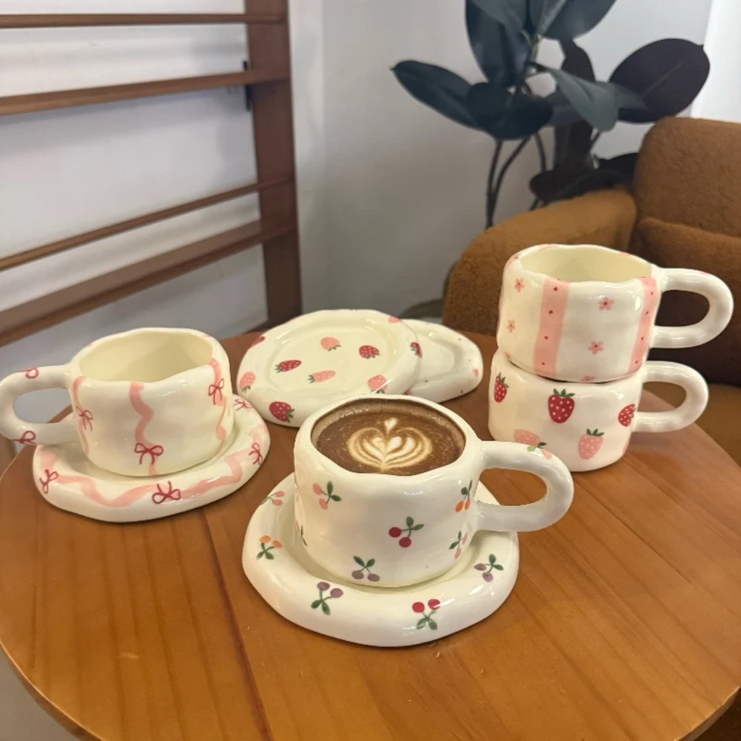 Round Mug with Large Saucer