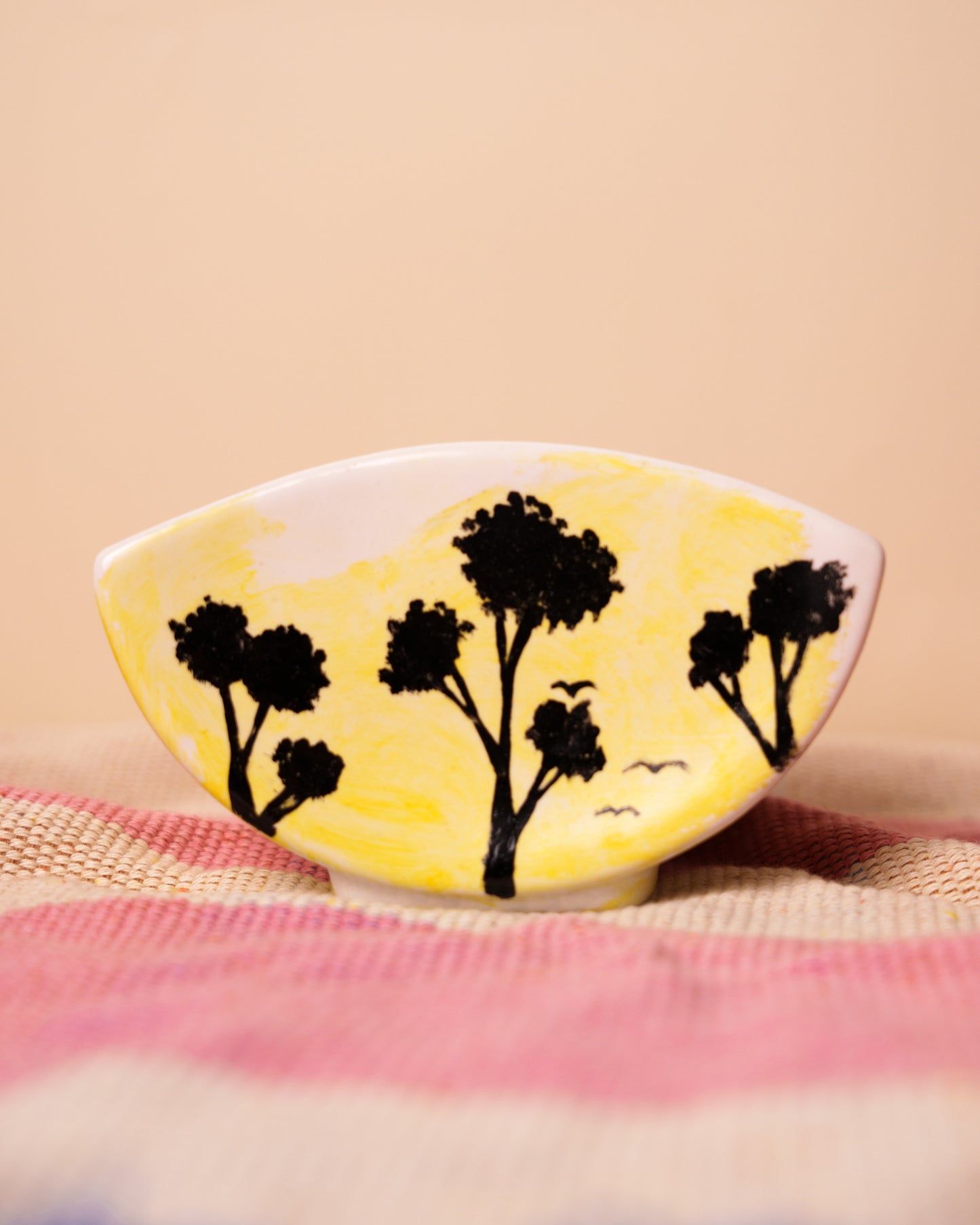 Square ceramic hand painted small 14*10cm