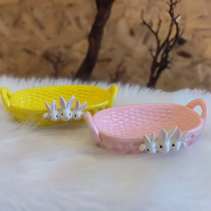 Three Rabbits Oval bowl