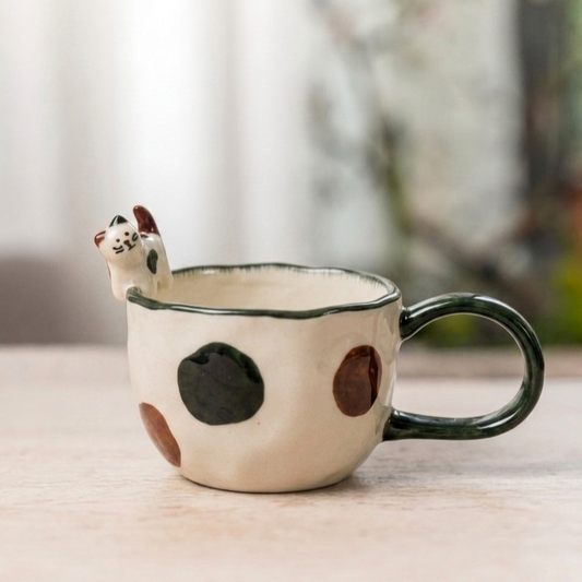 Mug cat on edge