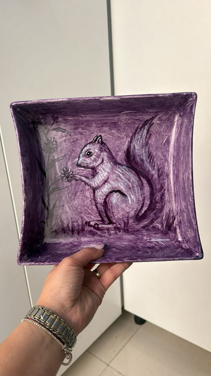 Square ceramic hand painted big 22*25cm