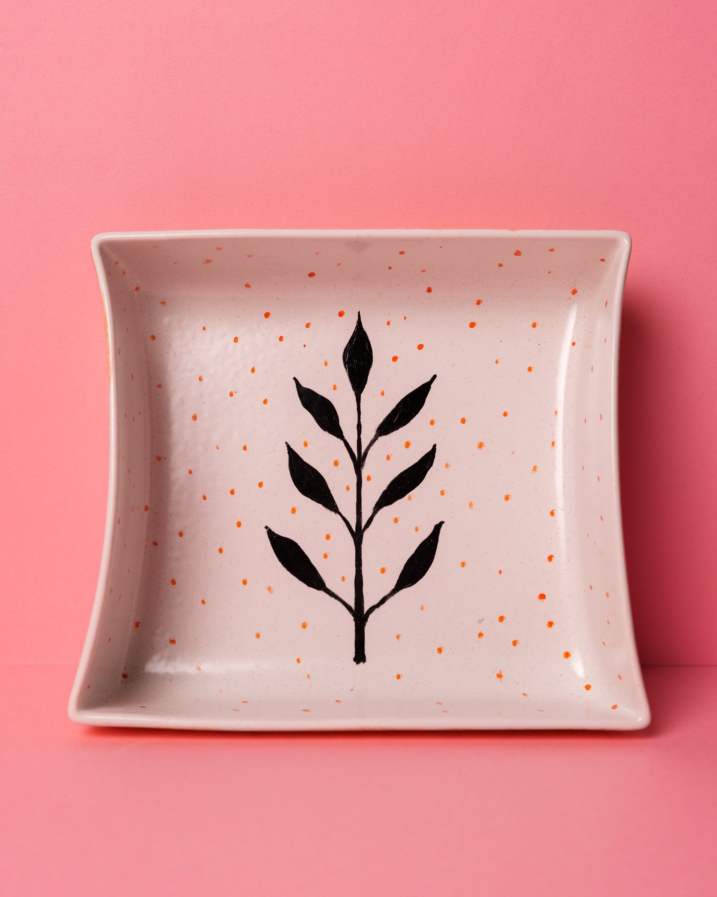 Square ceramic hand painted big 22*25cm