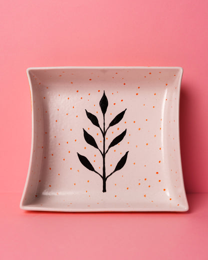 Square ceramic hand painted big 22*25cm