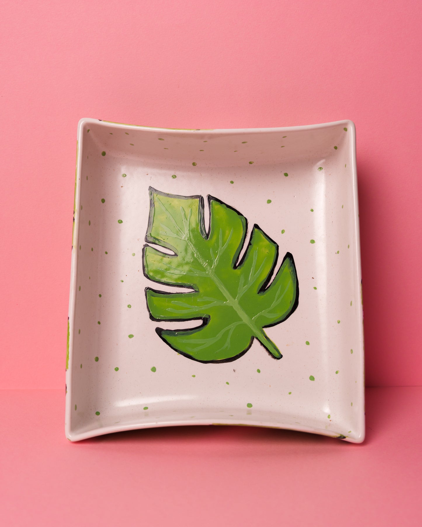 Square ceramic hand painted big 22*25cm