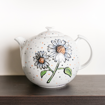 Hand-painted ceramic kettle