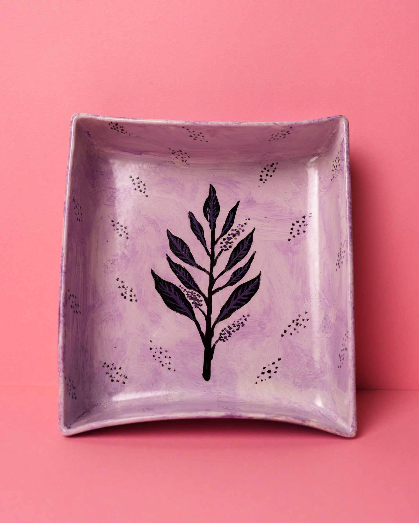 Square ceramic hand painted big 22*25cm