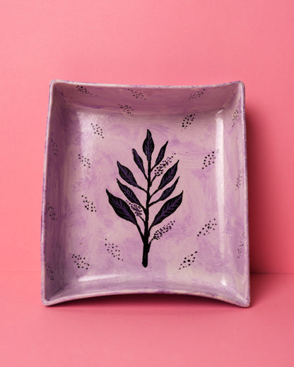 Square ceramic hand painted big 22*25cm