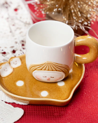 Cute squirrel chestnut ceramic cup