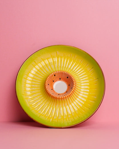 Ceramic plates with dip