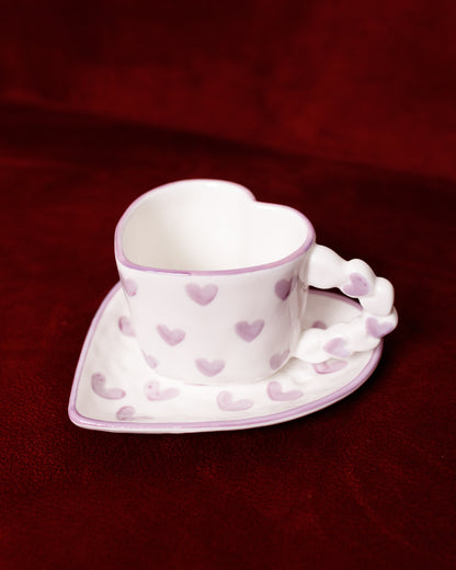 Heart shape Mug with Saucer hearts - 250 ml