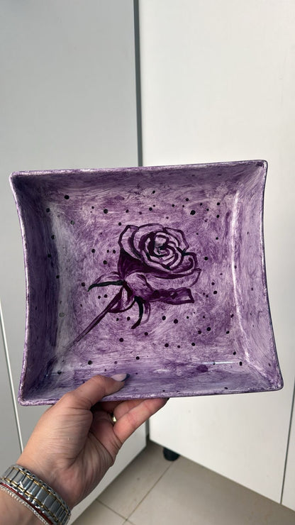 Square ceramic hand painted big 22*25cm