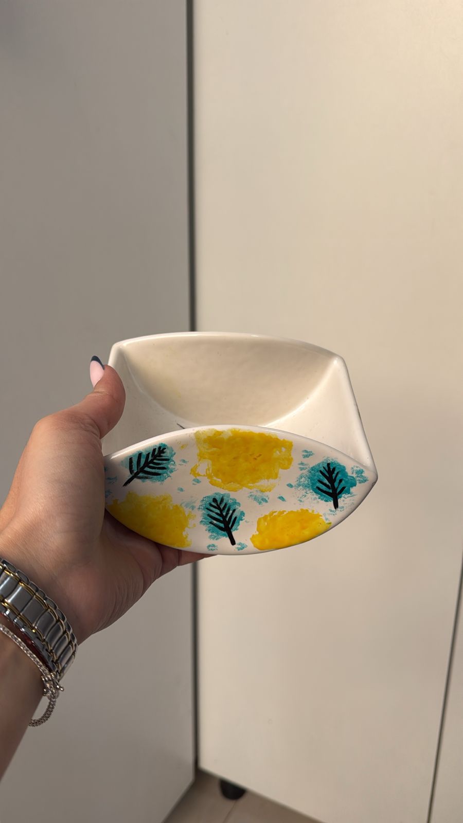 Square ceramic hand painted small 14*10cm