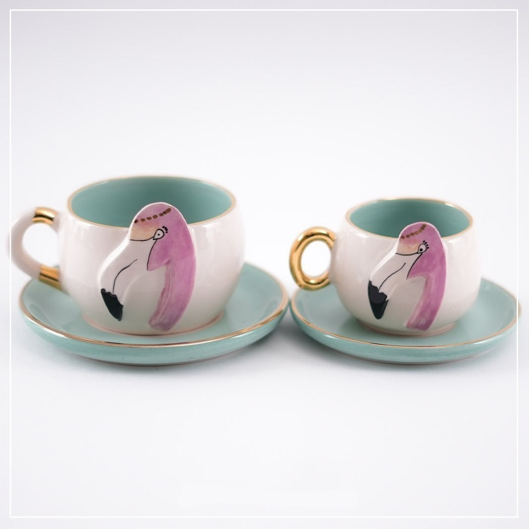 Flamingo tea cup