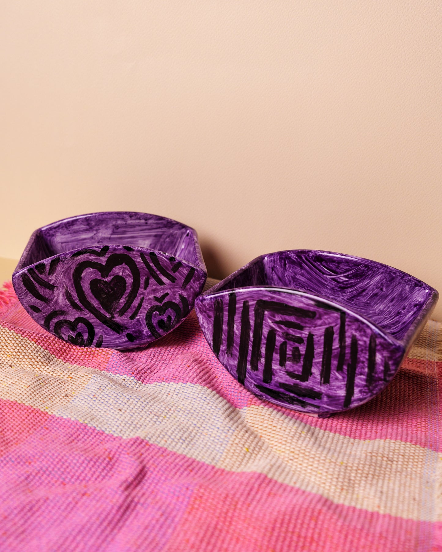 Square ceramic hand painted small 14*10cm