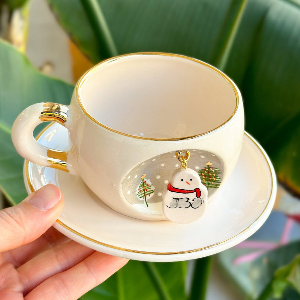 Snowman tea cup