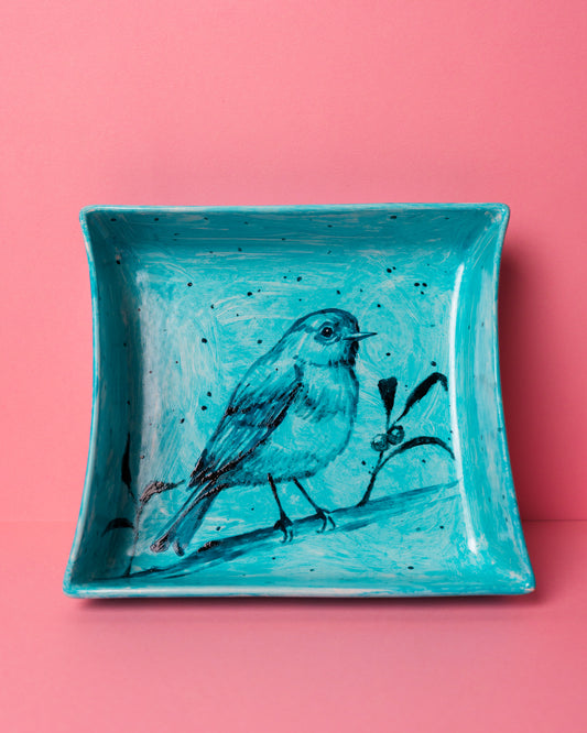Square ceramic hand painted big 22*25cm