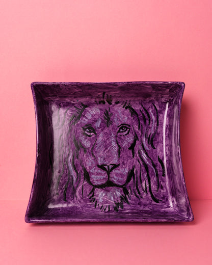 Square ceramic hand painted big 22*25cm