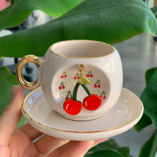 Cherry coffee cup