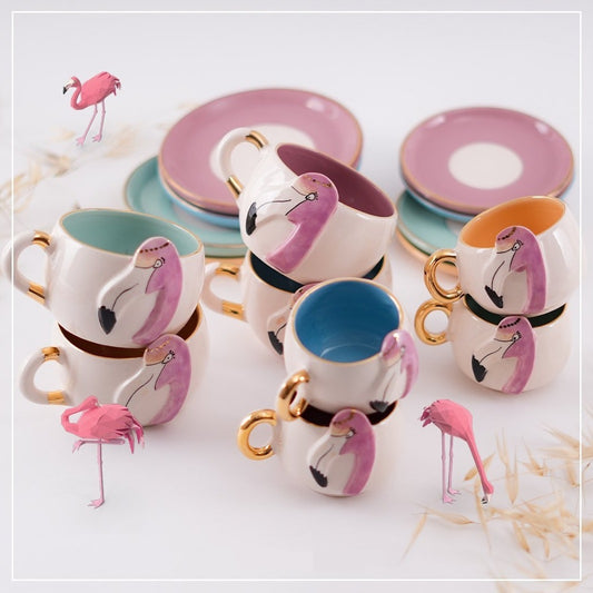 Flamingo tea cup
