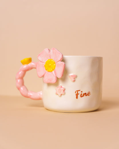 Ceramic mug with big flower
