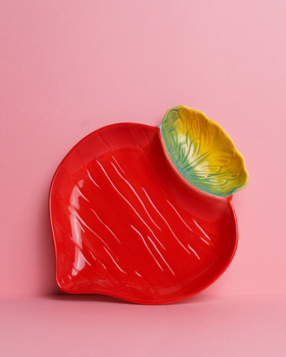 Ceramic plates with dip