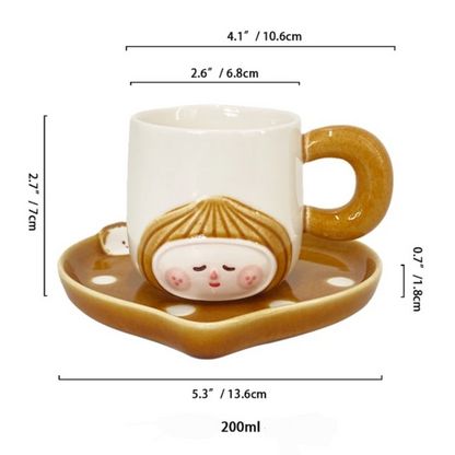 Cute squirrel chestnut ceramic cup